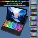 7-Color Backlit Ultra-Slim Transparent Bluetooth Keyboard With Built-In Touchpad And Mouse Portable Mini Rechargeable For Apple Ipad Iphone Samsung Tablet Iphone Smartphone Ios Android Windows-Black