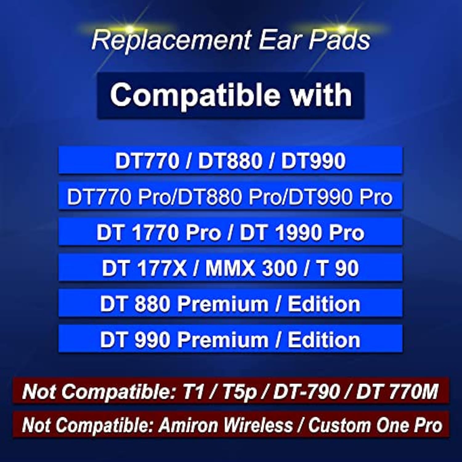 Ear Pads Replacement For Mmx 300, Dt 770 Pro, Dt 880 Pro, Dt 990 Pro, Dt 1770 Pro, Dt 1990 Pro, Dt 177X, T 90, Softer Memory Foam, Extra Durability By (Black)