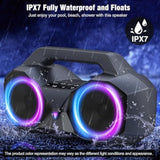 Portable Bluetooth Speaker - Ipx7 Waterproof Wireless Speakers With 80W Loud Hifi Stereo Sound, 24H Playtime, Dynamic Light, Deep Bass, Dual Pairing, 5.3 Bt For Outdoor, Home, Party, Gifts