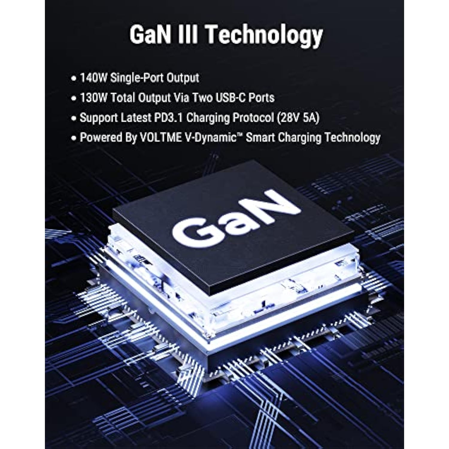 140W Usb C Charger, Pd3.1 Pps Gan Charger, 3-Port Fast Laptop Wall Charger Pow