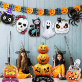 Halloween Foil Balloon Set 9PCS Ghost Pumpkin Spider Skeleton Black Cat Balloons for Party