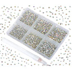 7200 Pieces 6 Mixed Sizes Glue Fix On Glass Rhinestones Round Crystal Gems Flatback For Diy Jewelry Making With One Picking Pen (6-Sizes 7200Pcs, Crystal Ab)