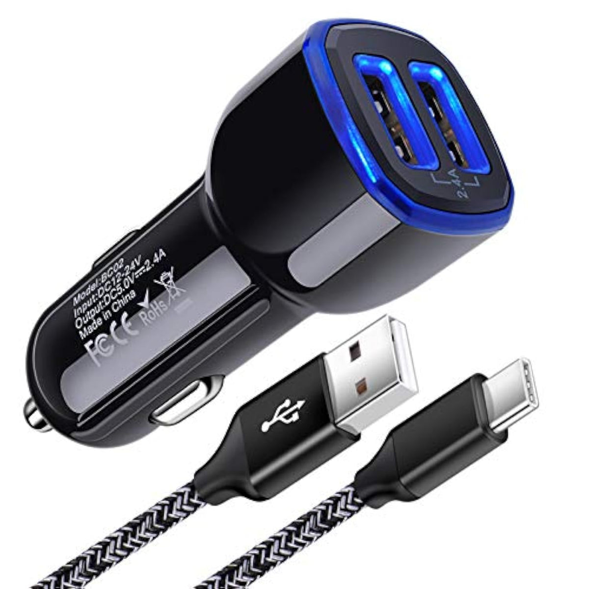 Car Charger For Samsung Galaxy A21 A11 A51 A20 A01 A10E A9 A50 A71 A15 5G A14 A13 A35 A53 A54 A55 A12 A52 A24 S25 S24 S23 Fe S22 S21 S20 Ultra Note 20, Car Charger Adapter, Type C Fast Charging Cable