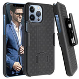 Compatible With Iphone 13 Pro Max 5G Holster Case Combo Shell Slim Rugged Case With Kickstand Swivel Belt Clip Holster Shockproof Cover Case For Iphone 13 Pro Max 5G(6.7 Inch) 2021,Black