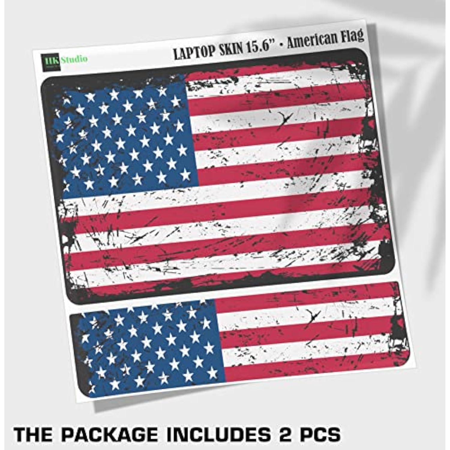 Laptop Skin Decal Specific Fit For Hp 15.6" With No Cutting Required, No Bubble, Waterproof, Scratch Resistant, American Flag Design - Including Wide Screen And Full Wrist Pad Skin