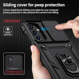 Samsung Galaxy A25 5G Case with Camera Lens Cover, HD Screen Protector, 10 FT Military Grade Drop Protection, Magnetic Ring Holder Kickstand Protective Phone Case for Galaxy A25 5G, Black