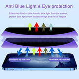 2-Pack Compatible With Iphone 12 Pro Max 6.7" Anti Blue Light Privacy Screen Protector, 9H Super Hardness Scratch Resistant, Shatter Proof Tempered Glass Film, Rounded Edge Full Coverage