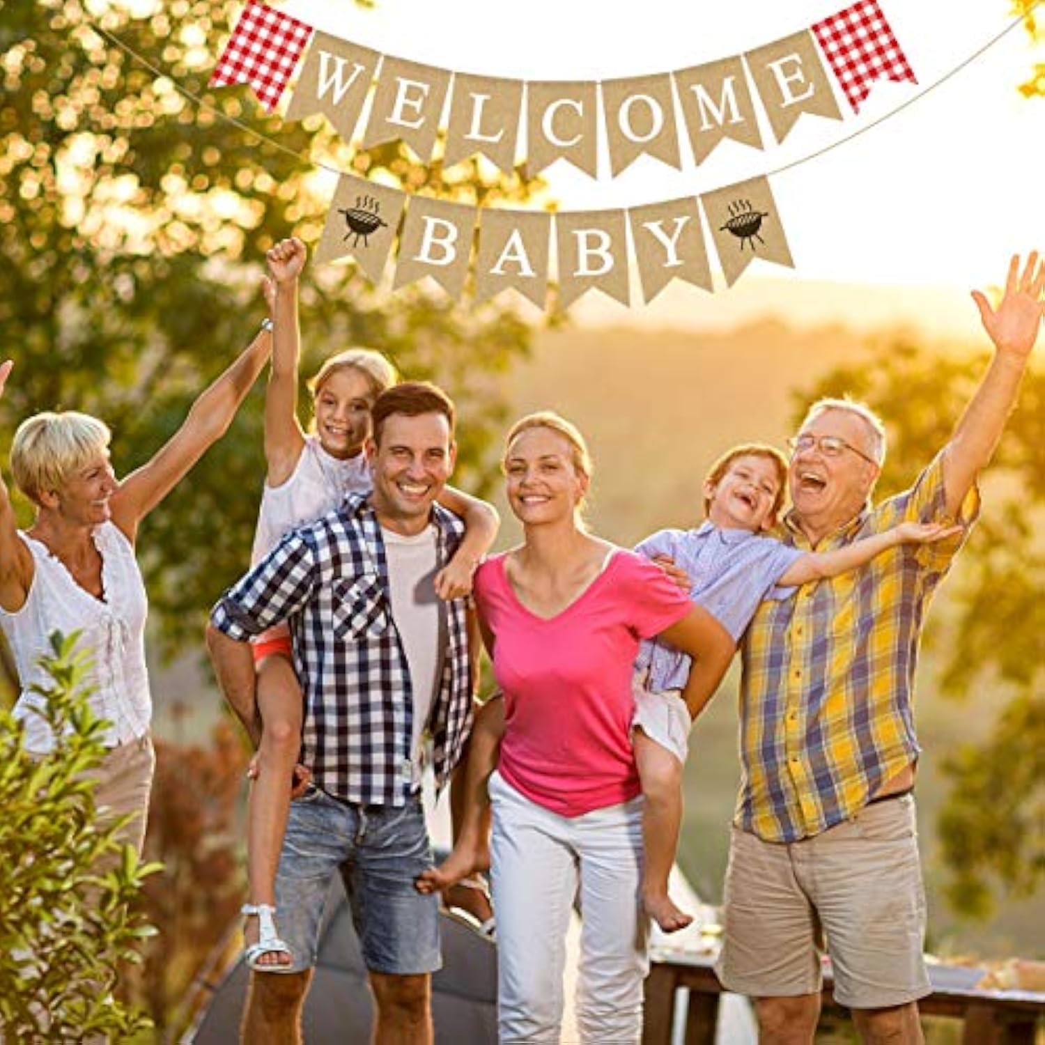 Jute Burlap Welcome Baby Banner With Grill Bbq Theme Baby Shower Party Garland Decoration