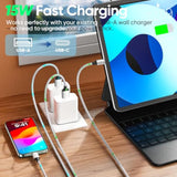 Usb A To C Cable 6Ft 2-Pack, 15W Charging & 480Mbps Data Transfer, Usb-A To Usb-C Braided Cord For Carplay, Iphone 16/15, Ipad Pro 12.9/11, Air 5Th/4Th Gen, Ipad Mini 6Th And More