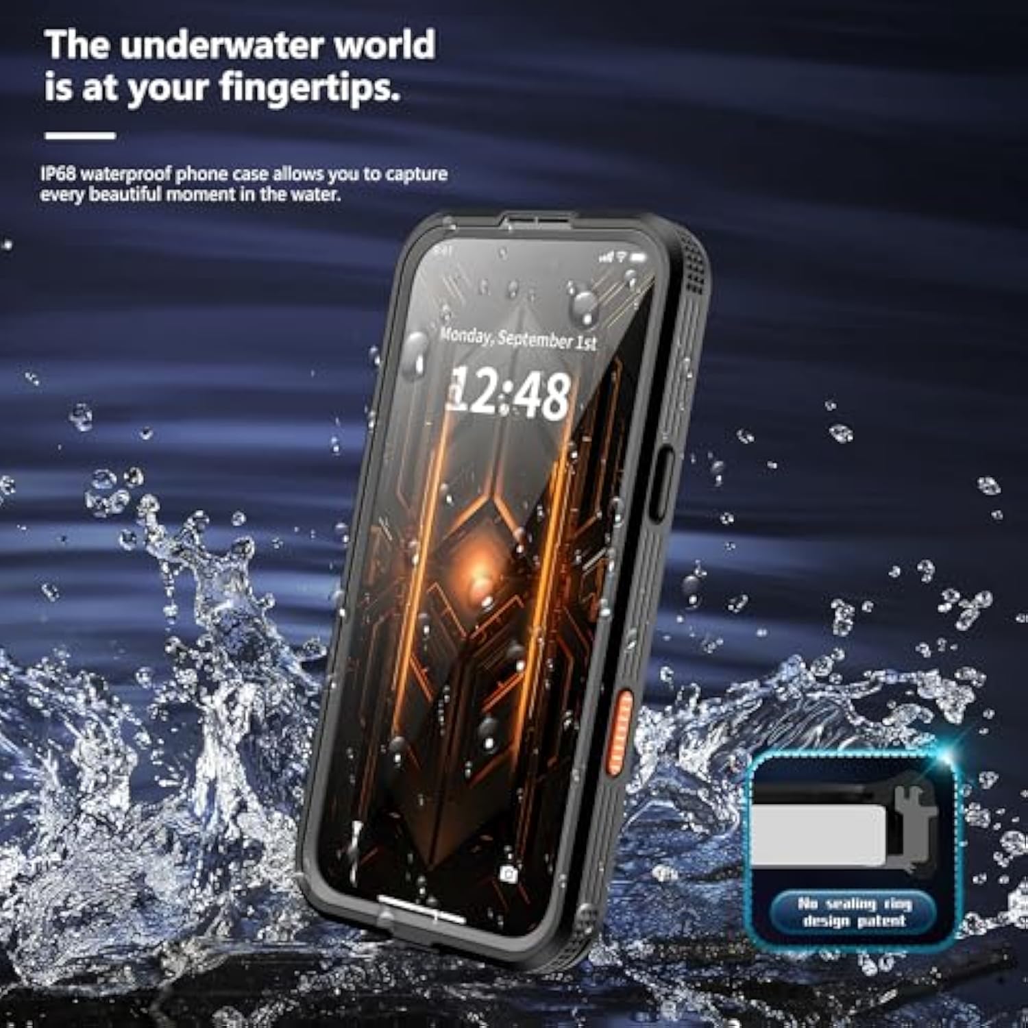 Magnetic For Iphone 17 Pro Max Case-Waterproof, Built-In Screen & Camera Protector-Ip68 Underwater Full Body 16Ft Military Dropproof Shockproof Case For 17 Pro Max 6.9''- Black
