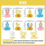 8Pcs Gender Reveal Party Decorations Boy or Girl Honeycomb Centerpieces Table Decorations for Baby Shower Pregnancy Announcements Party Decor Sign Gold Glitter