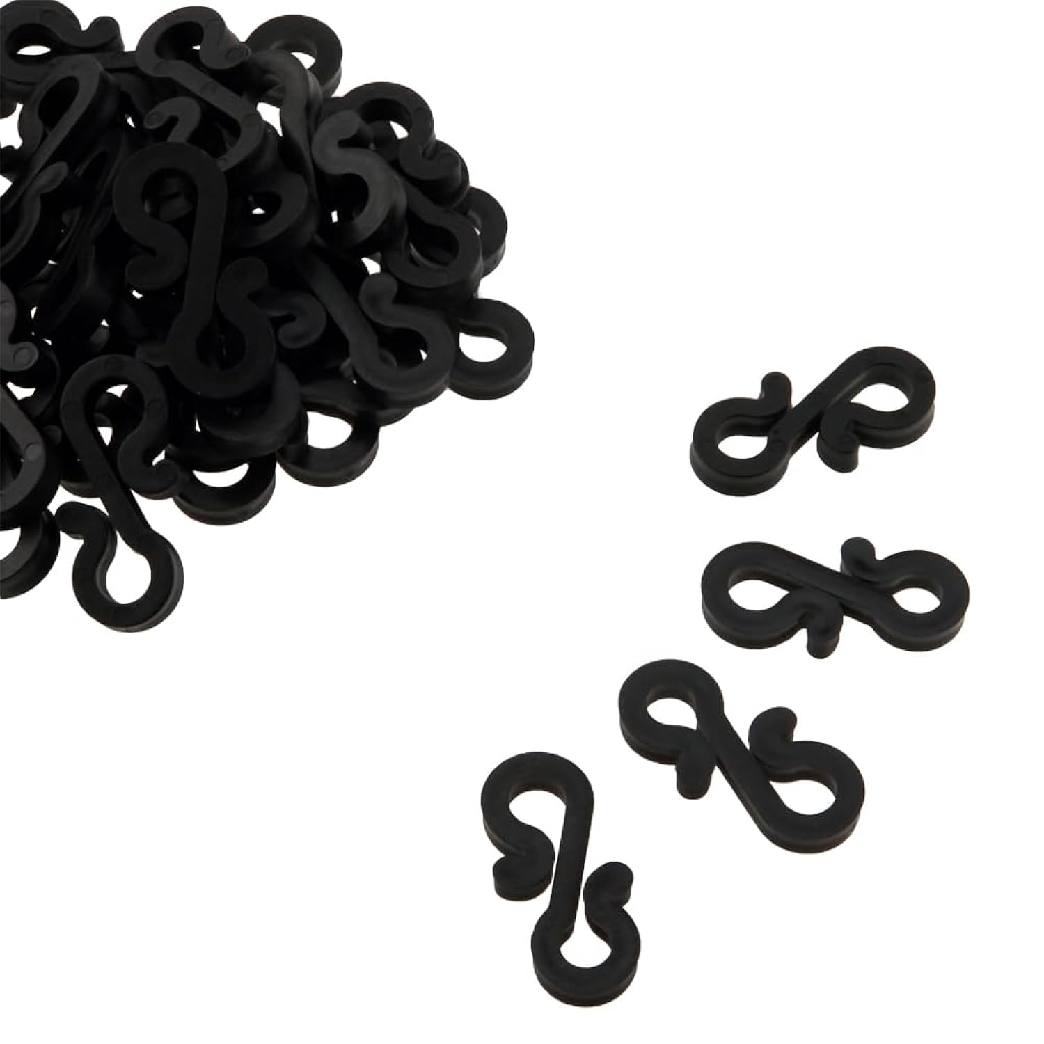 Plastic Gutter Hooks, S Clips For Christmas Lights, Outdoor Decorations (60, Black)