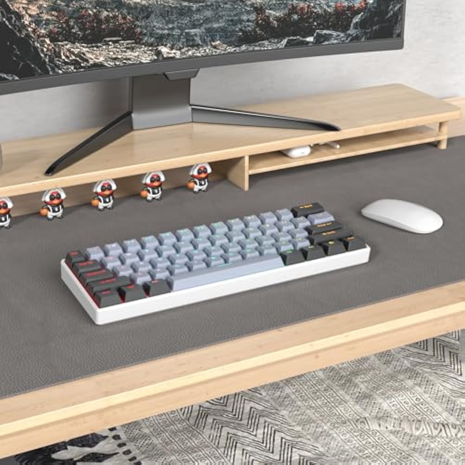 61-Keys Pbt 60% Keycaps 60 Percent Shine-Through Oem Profile Keycaps Backlit U