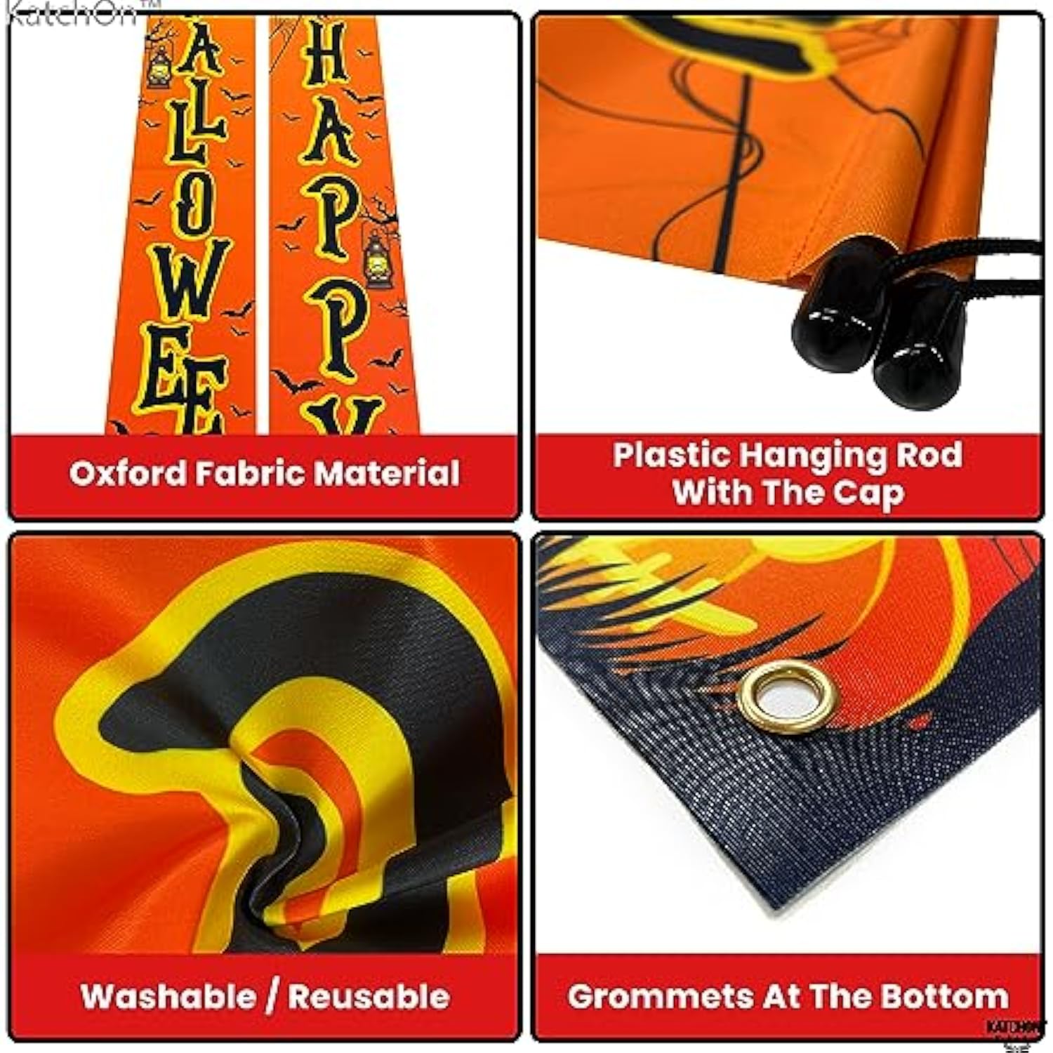 Happy Halloween XtraLarge Door Banner Orange Outdoor Summerween Party Decorations