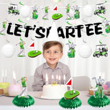 Pre-Assembled Golf Birthday Party Decorations Golf Themed Party Decorations Golf Decorations For Party Golf Banner 6 Golf Party Hanging Swirl 3 Golf Honeycomb Centerpieces Par-Tee Time Birthday