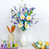 10 Pcs Easter Table Decorations Rustic Spring Table Centerpiece 17 Inches Blue Easter Flowers With Egg Picks For Vase Party Flower Arrangement Home Indoors Decor