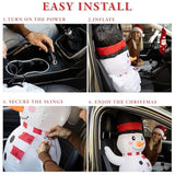Christmas Snowman Blow-Up Décor For Cars, Vehicle Buddy Inflatable With 12V Car Blower Plug Led Lights Decoration Easy S