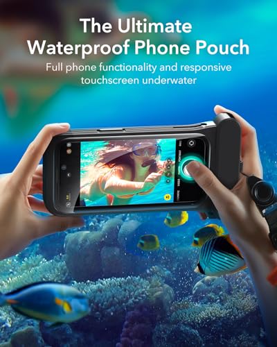 ESR Waterproof Phone Pouch for iPhone 13/14 / 15, Underwater Touch Sensitivity, IPX8 Floating Waterproof Cellphone Case with Lanyard, Dry Bag for