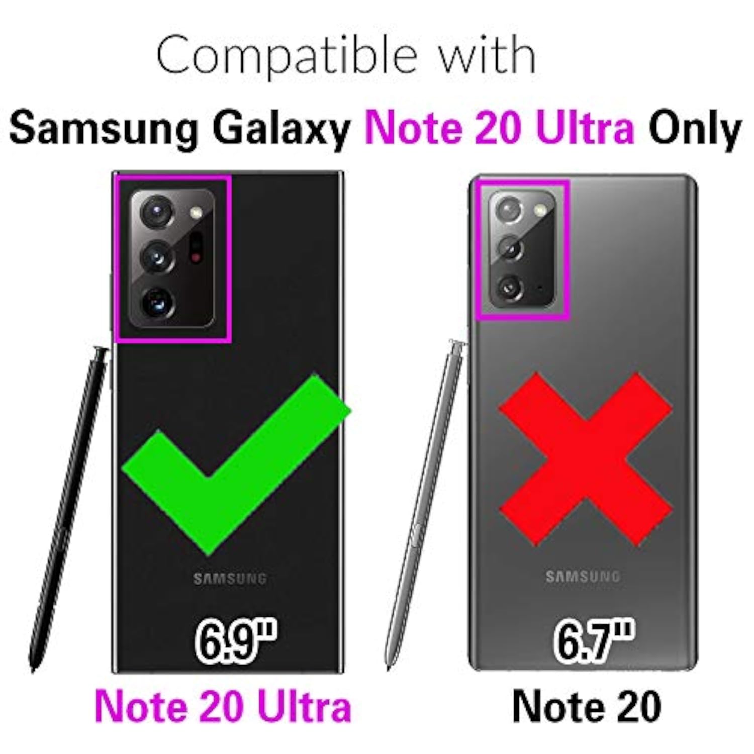 Samsung Galaxy Note 20 Ultra 5G Phone Case with Tempered Glass Screen Protector and Card Holder Stand