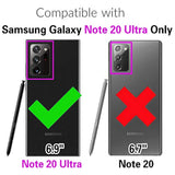 Samsung Galaxy Note 20 Ultra 5G Phone Case with Tempered Glass Screen Protector and Card Holder Stand
