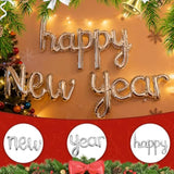 Sliver Happy New Year Balloons 2026, New Years Eve Balloons, Nye Decorations 2026, Foil Party Balloon Eve Decorations Supplies