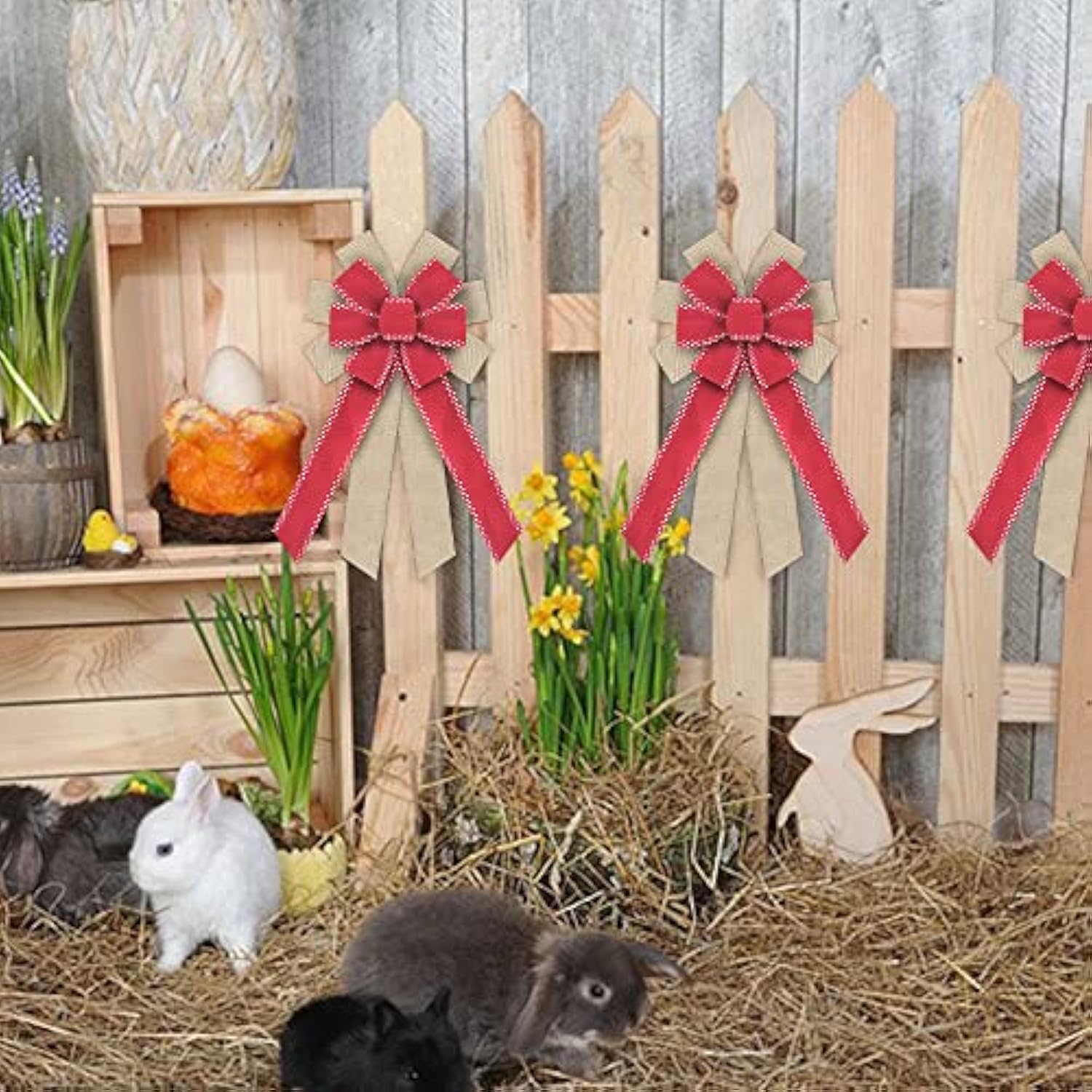 Red Wired Edge Ribbons 2.5" 10 Yards, Spring Solid Wired Edge Decorati