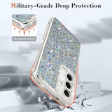 For Samsung Galaxy S25 Case Glitter, Luxury Shiny Bling Sparkly Bumper Cover With Crystal Diamonds For Women Girls Soft Shockproof Protective Phone Case For Samsung Galaxy S25 6.2", Silver