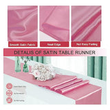 12 Pack Disposable Plastic Tablecloths And Satin Table Runner Set,54 X 108 Inch Black And Rose Gold Dot Tablecloth 12 X 108 Inch Table Runner For Wedding Birthday Christmas Anniversary