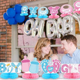 10Pcs Baby Gender Reveal Table Honeycomb Centerpieces, Boy or Girl Baby Shower Party Newborn Party Supplies He or She Pink and Blue Baby Gender Reveal Party Decorations