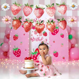Berry Hanging Swirl Banner, Strawberry Sweet Banner For Fruit, First Birthday, Baby Shower Party Decorations Favors Supplies.(28Pcs)