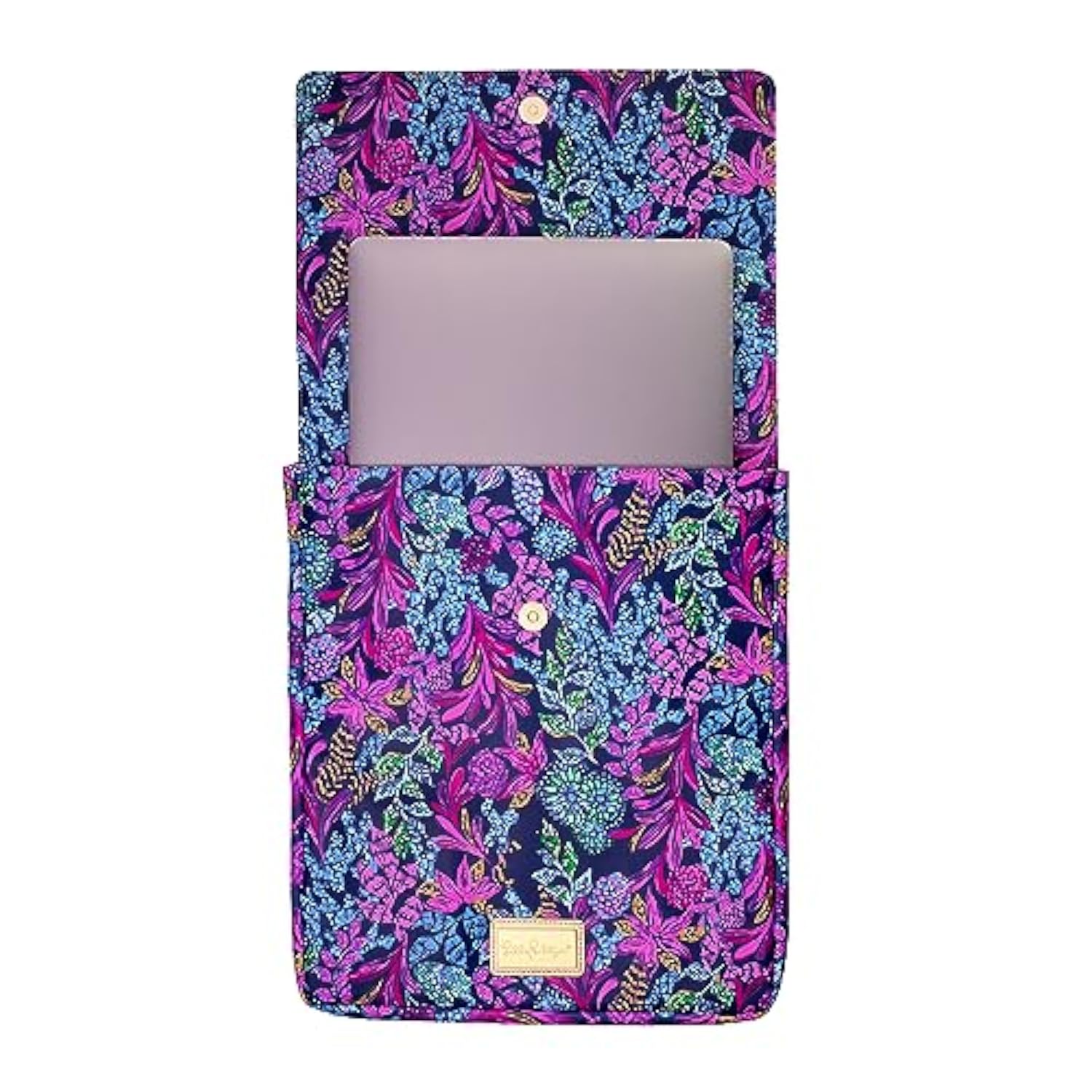 Lilly Pulitzer 14 Inch Laptop Case, Leatherette Computer Case with Pocket for Accessories, Padded Laptop Sleeve for 14" Computers and Tablets, Calypso Coast