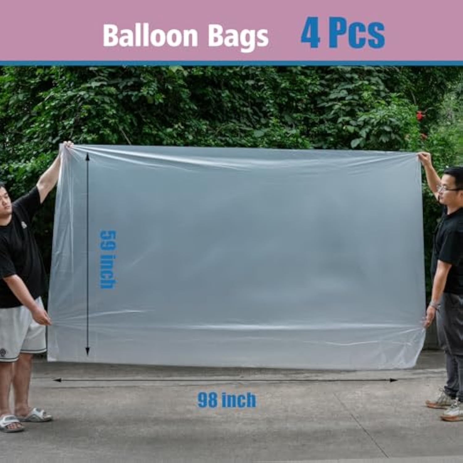2 Pcs 59 X 98.4 Inches Balloon Bags For Transport Extra Large, Transport Balloons For Weddings, Birthday Parties