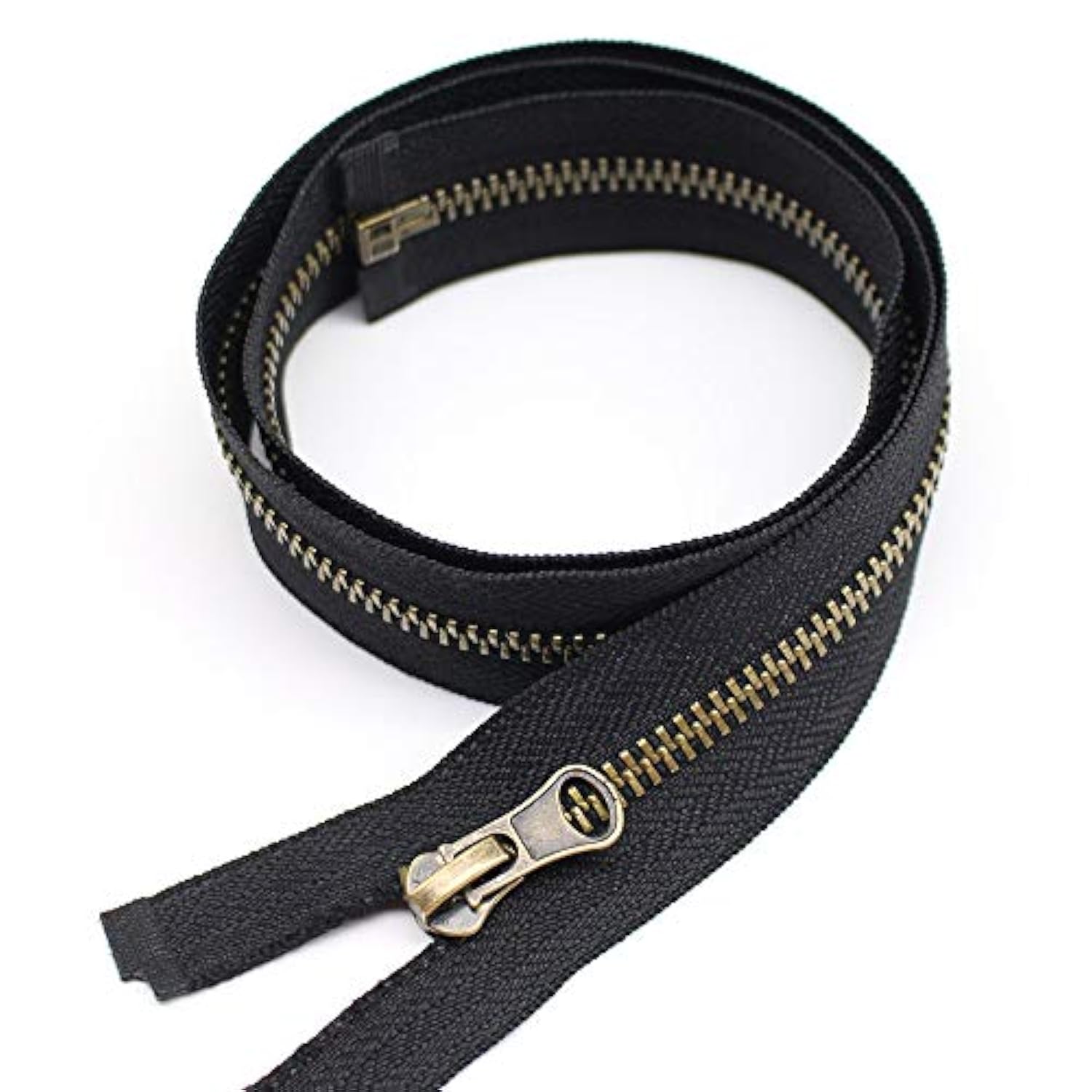 2Pcs #5 24 Inch Antique Brass Separating Jacket Zipper Y-Teeth Metal Z