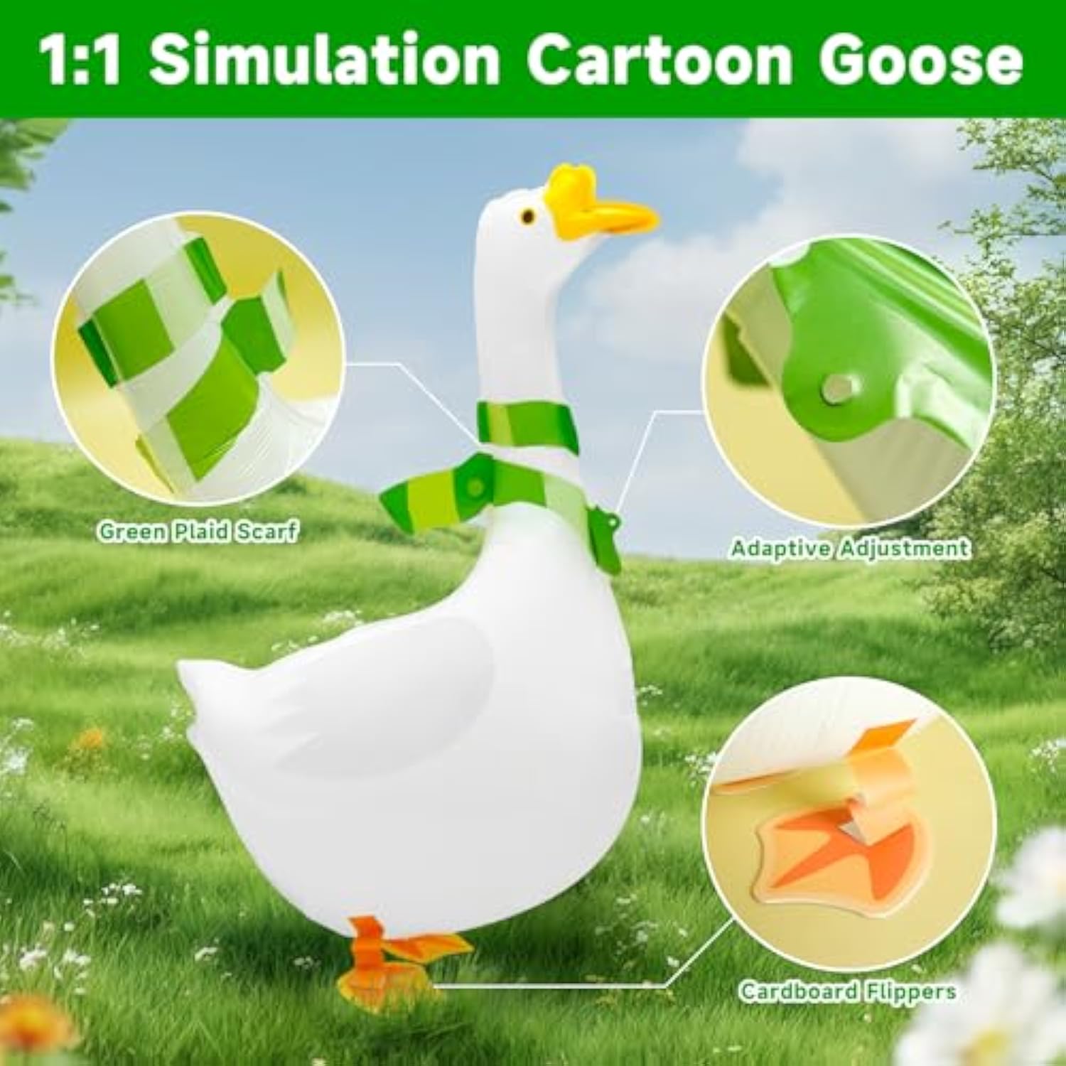 4 Pcs Walking Silly Goose Balloons, Large 26X34.7In Cute Animal Goose Balloons With Scarf & Movable Feet For One Silly Goose Birthday Decor, Baby Showers, Farm Party Photo Props