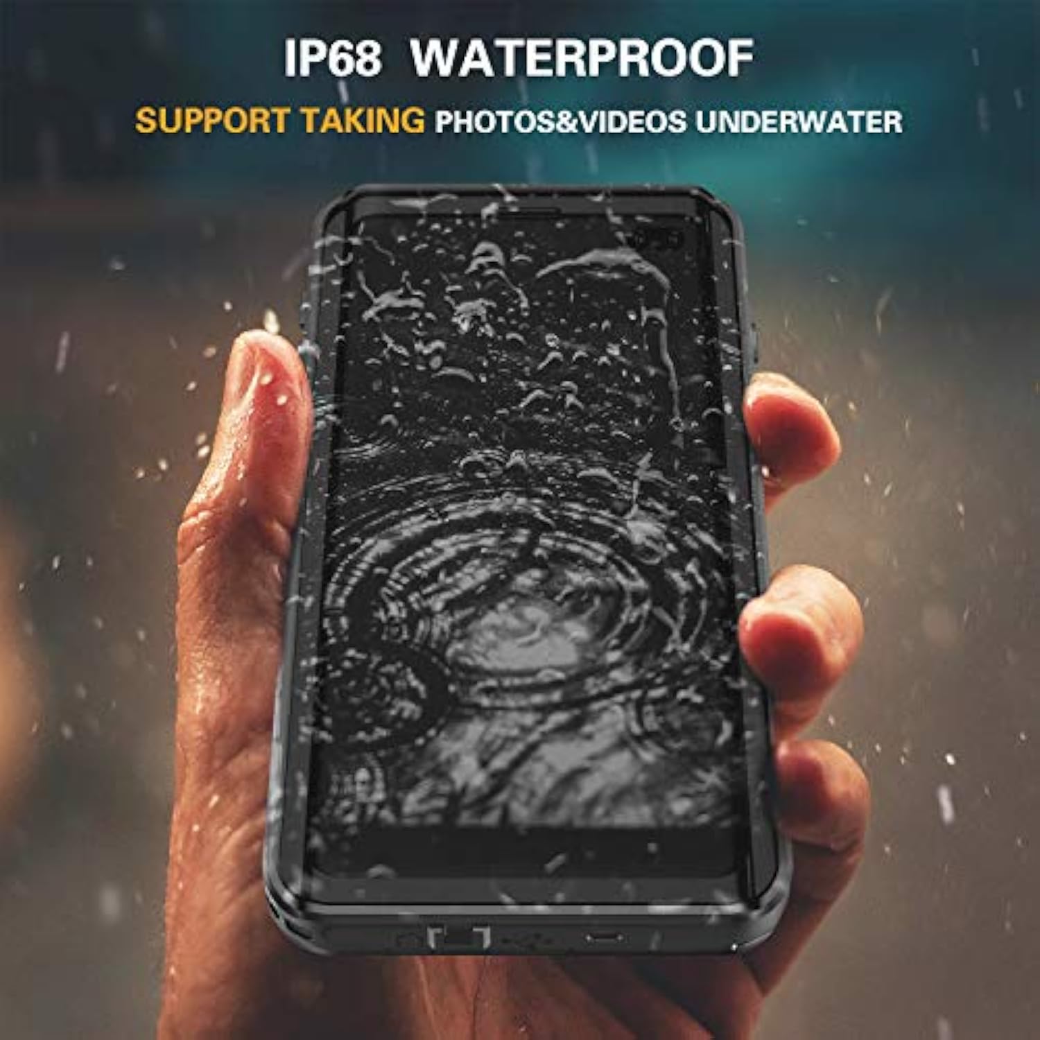 Samsung Galaxy S10 Plus Waterproof Case,S10 Plus Built In Screen Protector 360° Full Body Protective Shockproof Dirtproof Sandproof Ip68 Underwater 6.4 Black
