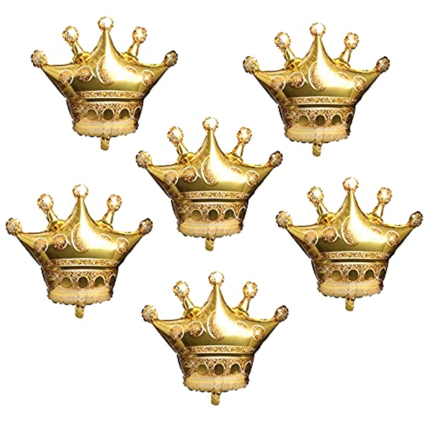 6Pcs Gold Crown Foil Balloons Party Decorations.Birthday Party&Wedding &Bridal Shower Supplies