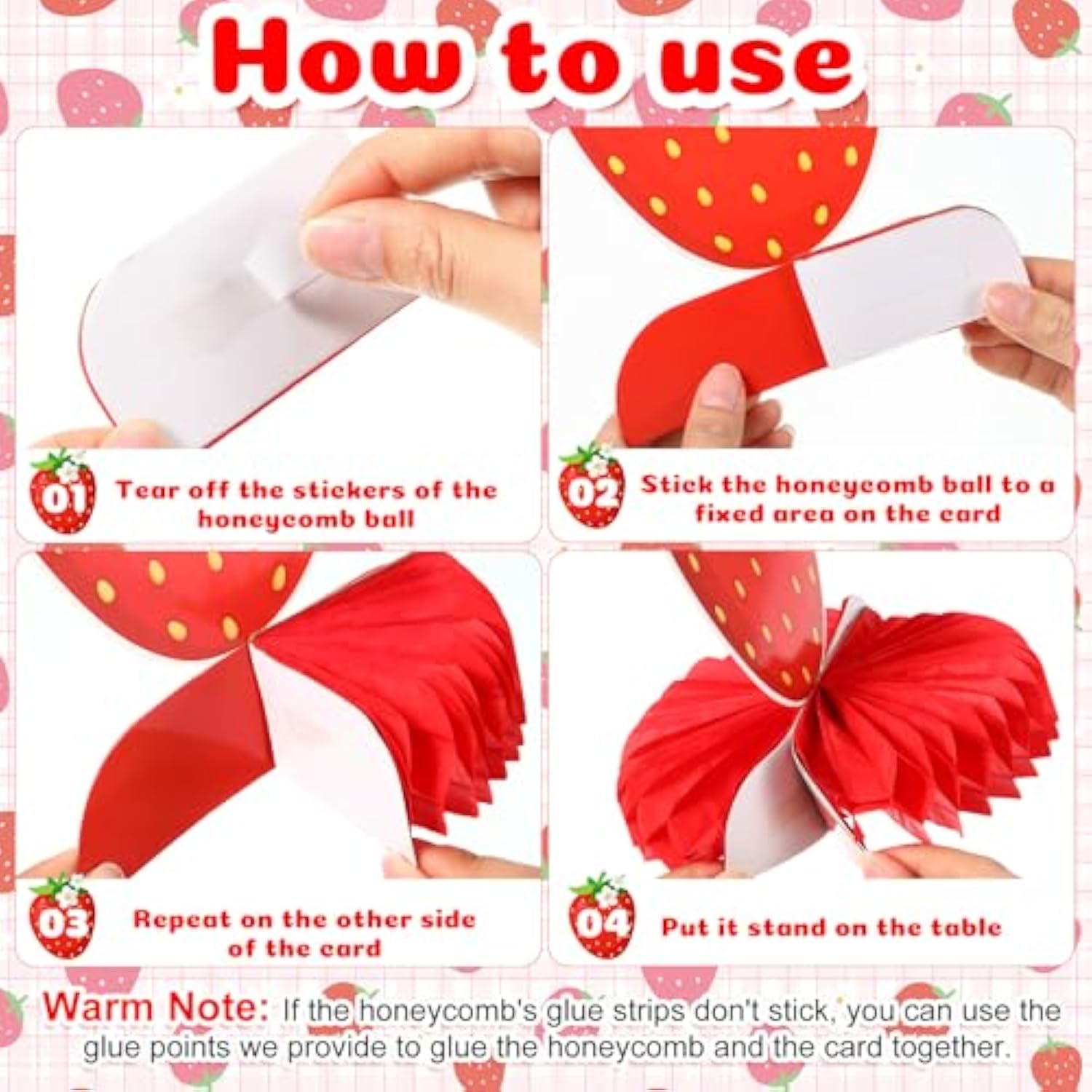 7 Pcs Strawberry Honeycomb Centerpieces Berry First Birthday Decorations Strawberry Table Centerpieces For Sweet Berry One Birthday Table Topper Summer Fruits Baby Shower Party Favor Supplies