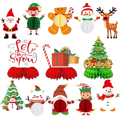 13 Stand-Alone Paper Christmas Centerpieces Table Decorations