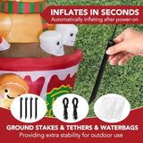 6 Ft Christmas Inflatables Outdoor Decorations, Cute Christmas Blow Up Yard Decorations Gingerbread Man In Hot Cocoa Mug