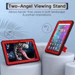 (For 13Th/11Th Generation 2023/2021 Release) Tablet 10/10 Plus, Tablet 10 Kids/Kids Pro, 3In1 Heavy Duty Shockproof Rugged Protective Cover With Stand (Black+Red)