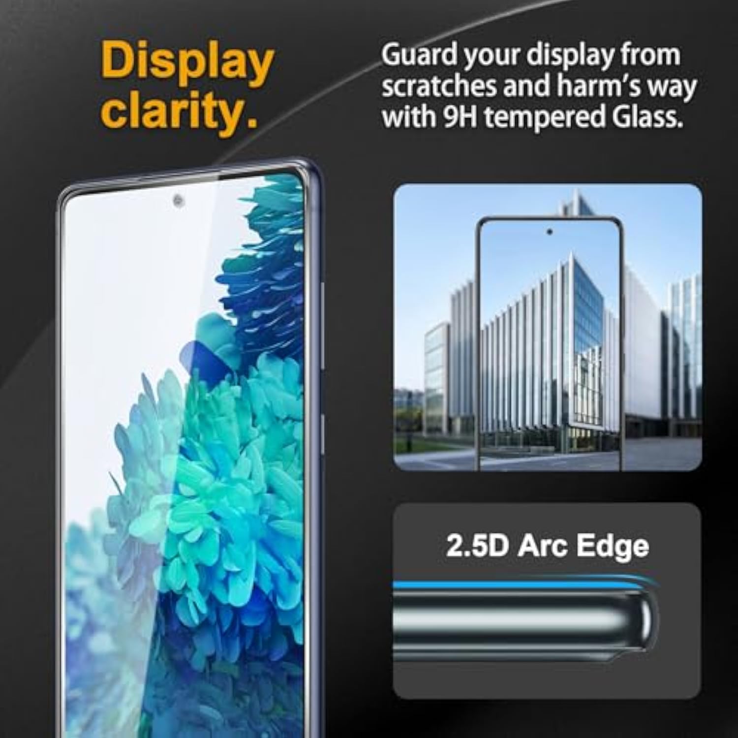 3 Pack Tempered Glass Screen Protector For Samsung Galaxy S20 Fe + 3 Pack Camera Lens Protector, Anti-Fingerprint, 9H Hardness, Scratchresistant, Easy To Install, Case Friendly