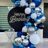Blue Silver Balloons, Pearl Navy Blue Balloons Metallic Light Blue And Silver Balloon Silver Star Confetti Balloon For Boys Girls Birthday Graduations Baby Shower Wedding Engagement Decorations
