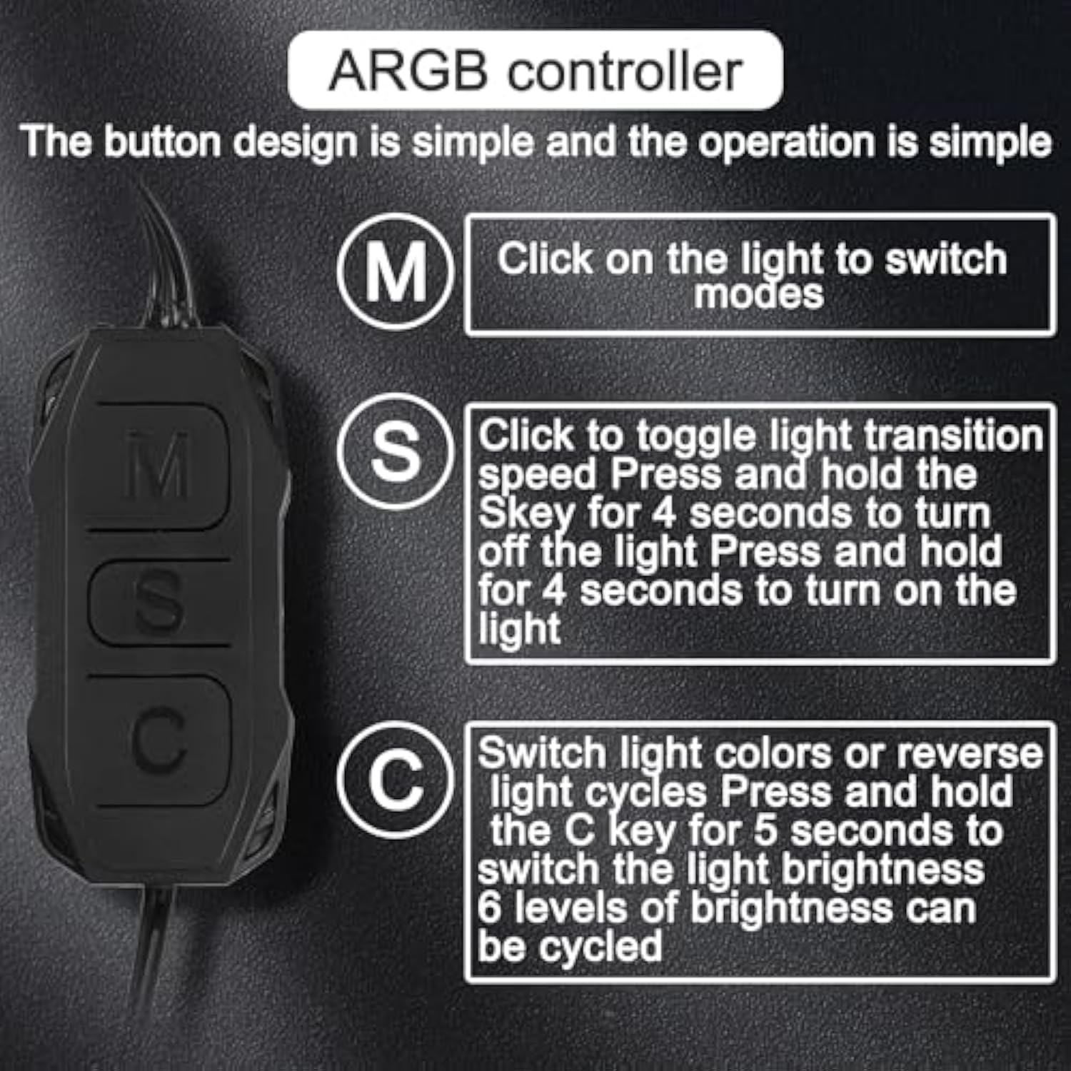 5V 3Pin Argb Controller,Sata Power Supply Argb Light Stripe Remote Controllerb