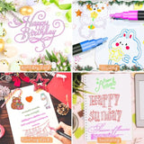 24 Colors Outline Shimmer Markers, Glitter Metallic Marker Pens, Stocking Stuffers For Teen Girls Boys Adults Christmas Gifts Trendy Stuff, Cool Fun Craft Drawing Arts Supplies Set