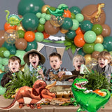 161-Pc Dinosaur Balloon Garland Kit Green, Brown & Orange Dino Party Decor