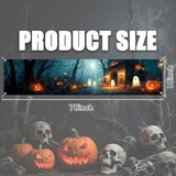 Halloween Party Banner with Ghosts Pumpkins Graveyard Scene Backdrop 78.7x17.7 Inch Decor