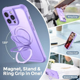 Magnetic Phone Case with Stand for iPhone 14 Pro, Light Purple