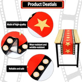 13x72 Inch Movie Night Table Runner Gold Star Red Carpet Birthday Decor