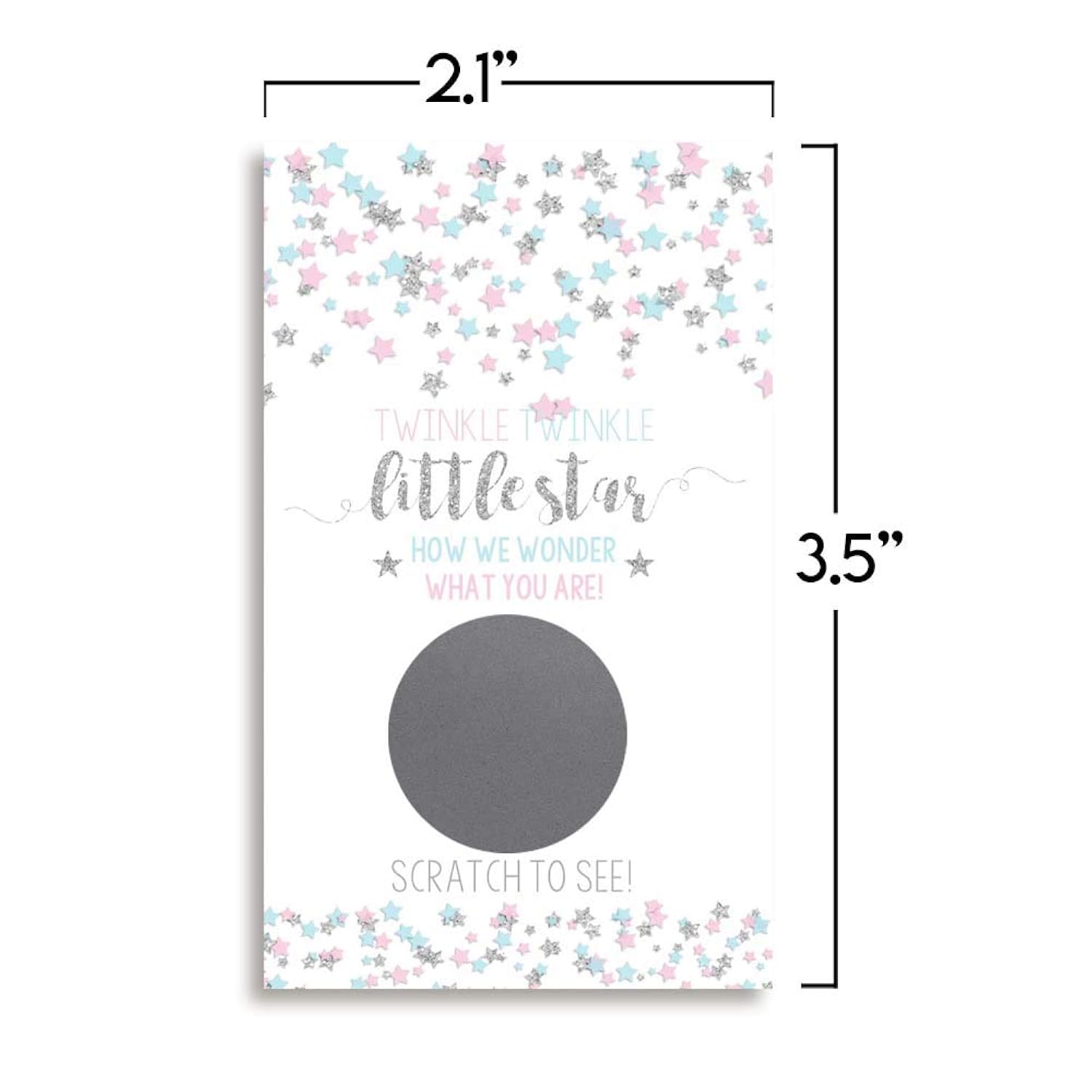 It’S A Boy Twinkle Twinkle Little Star Theme Gender Reveal 20 Scratch Off Cards 2"X3.5" Double-Sided Baby Shower Game Cards, Blue Star Reveal Activity For Guests, Made In Usa