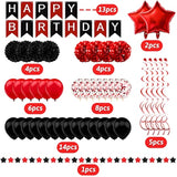 Black and Red Birthday Banner – Bold Party Decoration for Boys, Girls, Men & Women Celebrations